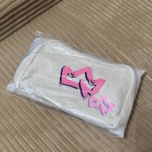 Primal Queen Cream Crossbody or waist Pouch with Pink and Purple Crown Design